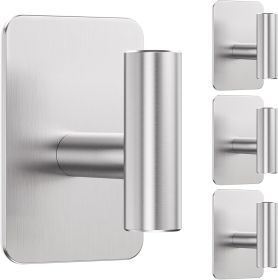 Heavy Duty Adhesive Hooks - 26lb Max, Sticky Wall Hooks Waterproof Stainless Steel for Hanging Towel, Coat, Robe, Towel Hooks Stick on Bathroom