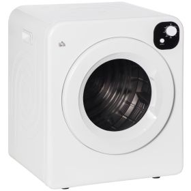 Compact Laundry Dryer 1300W Portable Clothes Dryer with 3.2 cu.ft Stainless Steel Drum, Front Load Electric Dryer, White (Option: White-649x554x745 mm)