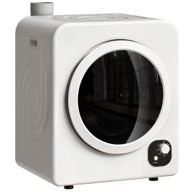 120V Portable Clothes Dryer, 1300W Compact Laundry Tumble Dryer Machine 3.3  Cu. Ft. with Stainless Steel Tub, White (Option: White-649x554x745 mm)